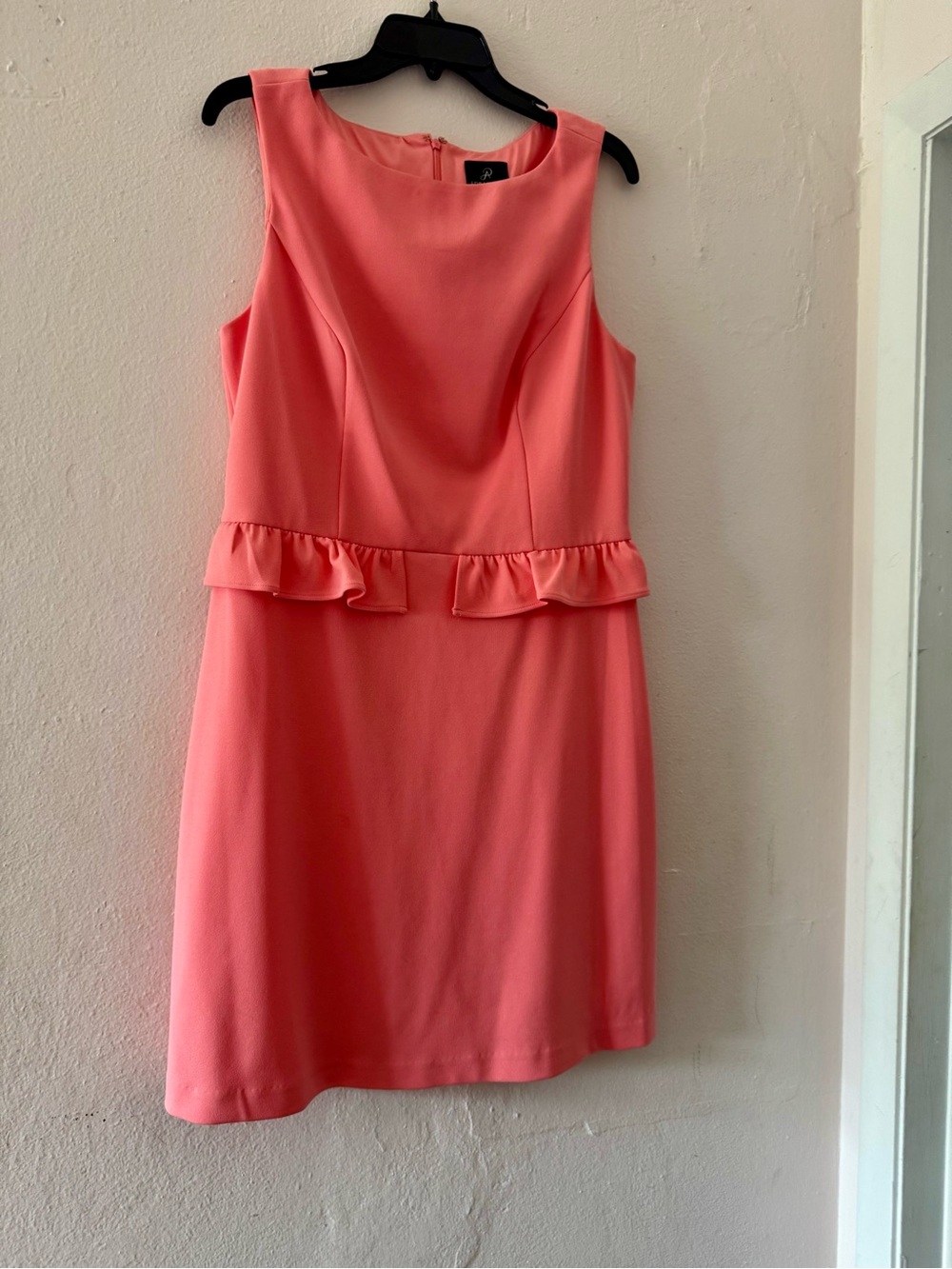 Adrianna Papell Coral Sleeveless Peplum Shift Dress
